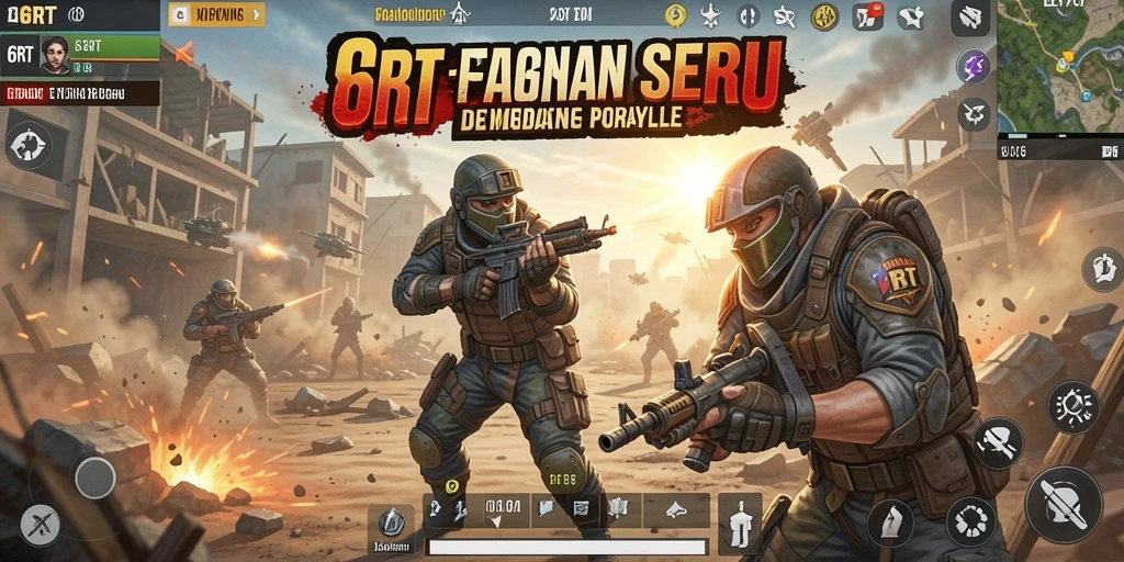 Screenshot gameplay <strong>6RT</strong> yang menampilkan aksi seru dalam Battle Royale.