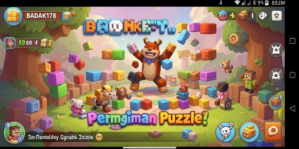 Screenshot menunjukkan gameplay seru BADAK178 yang penuh tantangan puzzle.