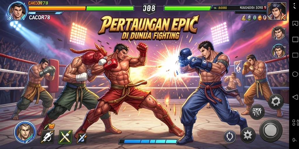 Tampilkan aksi pertarungan intens dan karakter yang kuat dalam CACOR78.