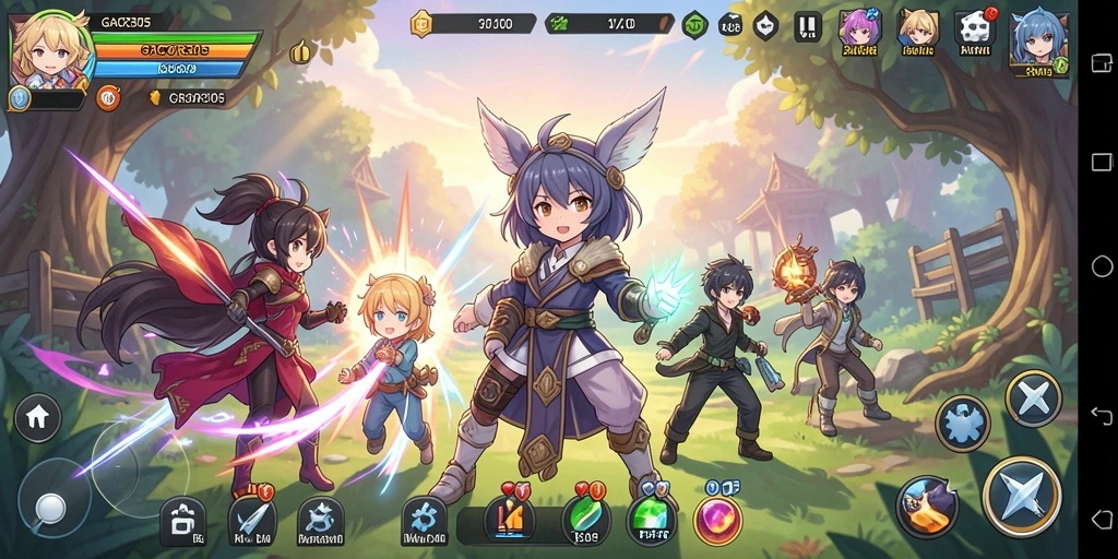 Tangkapan layar dari gameplay GACOR305 yang menampilkan aksi petualangan anime.