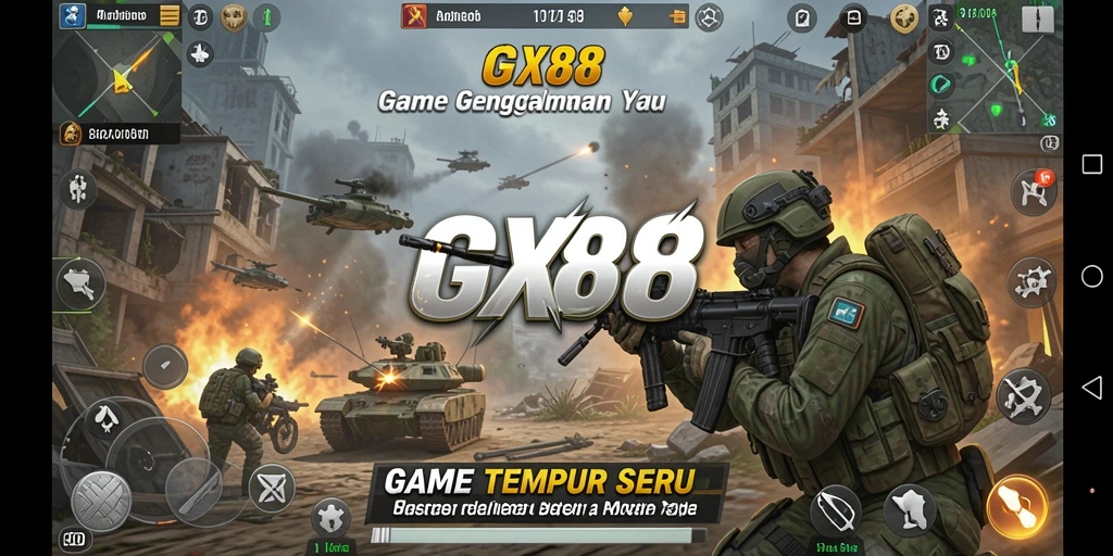 Tampilan aksi mendebarkan dalam permainan TPS GX88.