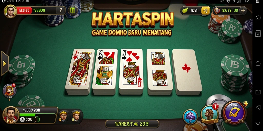 Screenshot HARTASPIN menampilkan aksi bermain Domino yang seru.