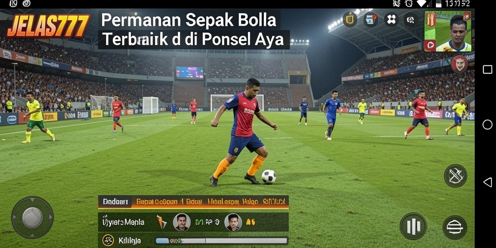 Gameplay menarik JELAS777 dengan aksi sepak bola yang dinamis.