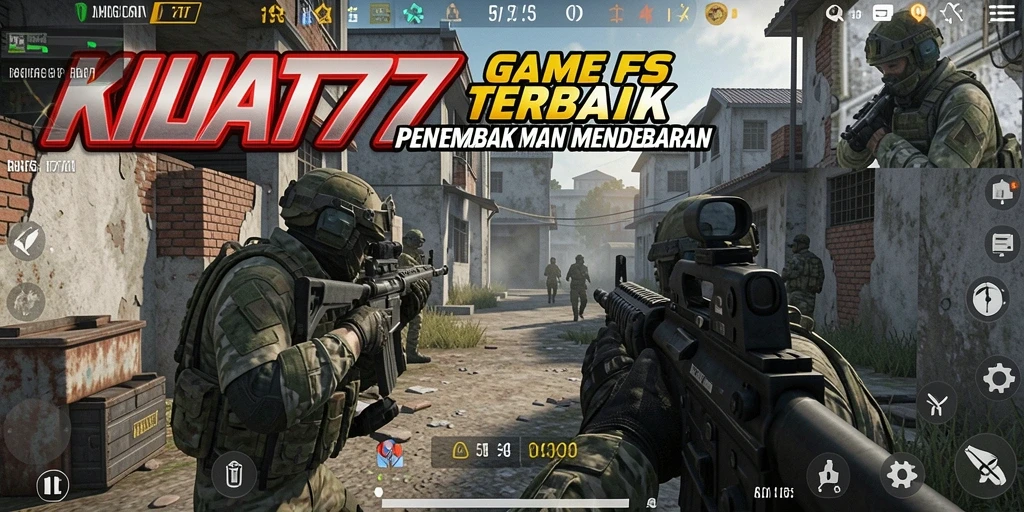 Screenshot menunjukkan aksi pertempuran menegangkan dalam KILAT77.