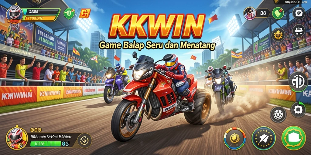 Tampilan gameplay KKWIN yang menegangkan dan penuh kecepatan.