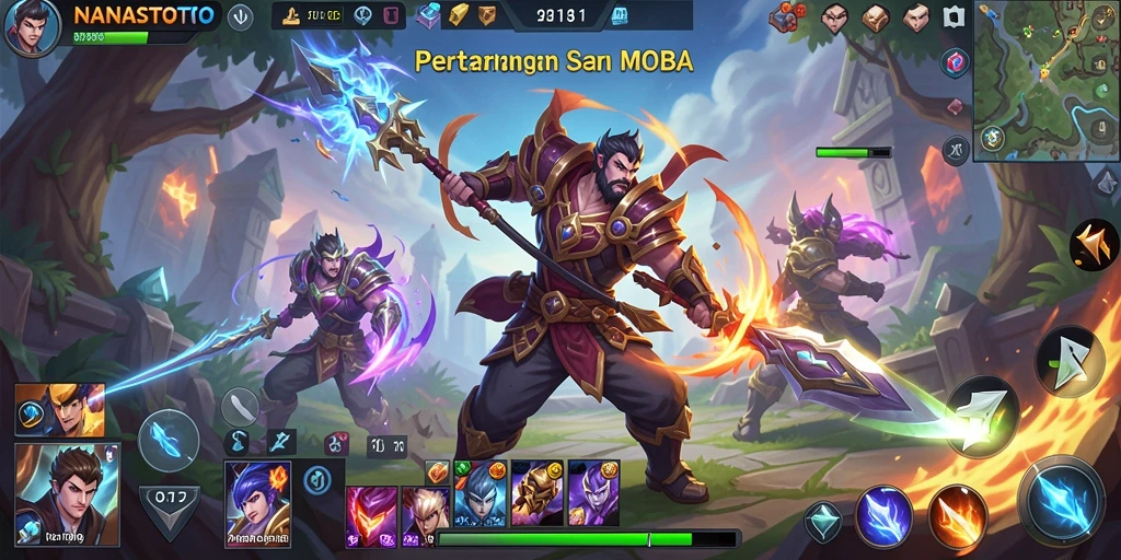 Gameplay seru di NANASTOTO dengan strategi tim yang mendalam.