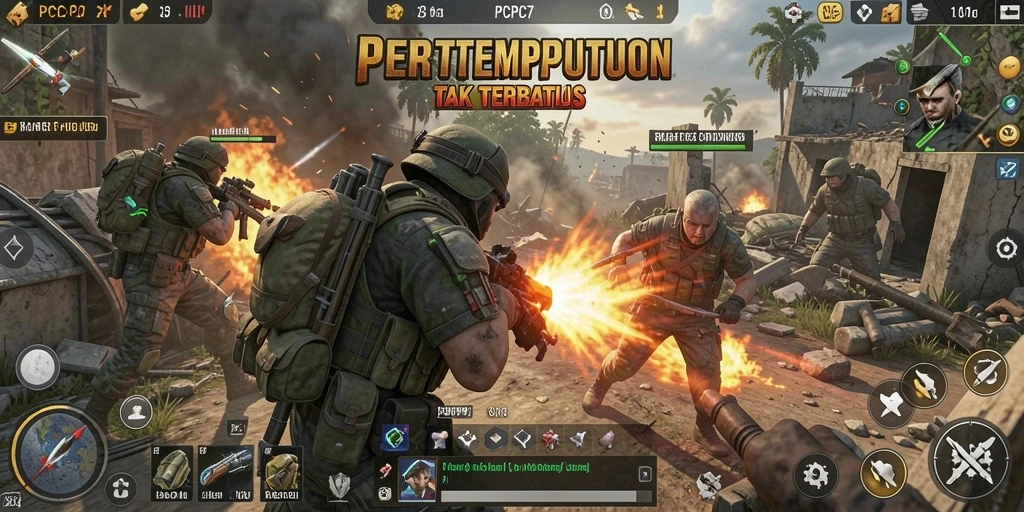 Tampilan menarik dan seru saat karakter bertarung di PCPC7.