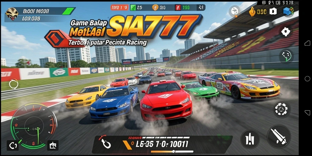 Tampilan gameplay balapan mobil SIA777 yang mendebarkan.