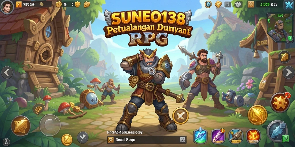 Screenshot gameplay SUNEO138 menampilkan pertarungan seru dalam dunia RPG.