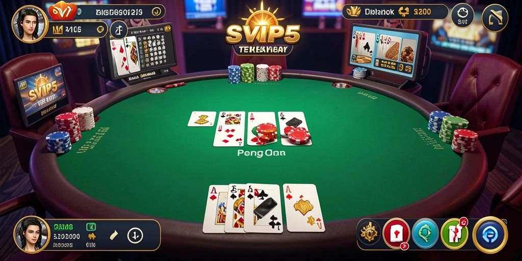 Tampilan gameplay poker yang mendebarkan di SVIP5.